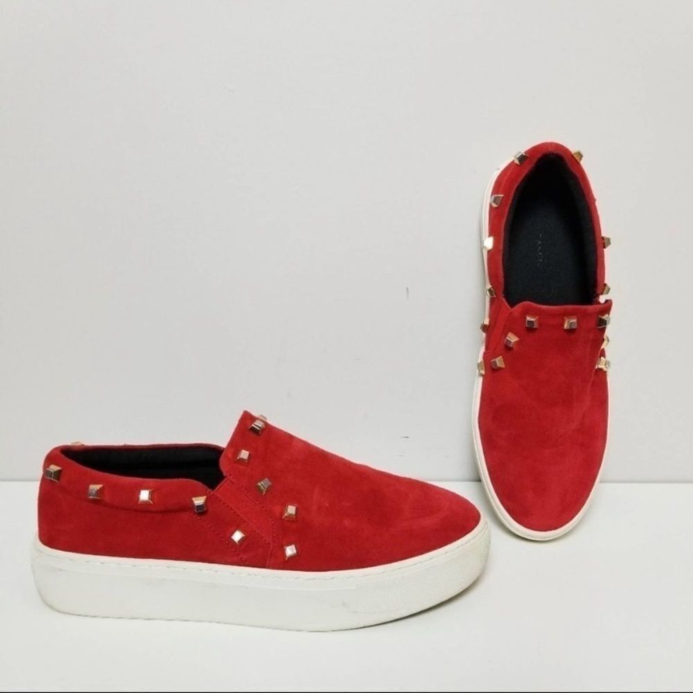 Rebecca Minkoff‎ red studded slip on sneaker shoes